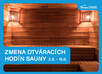 Sauna - zmena otváracích hodín 